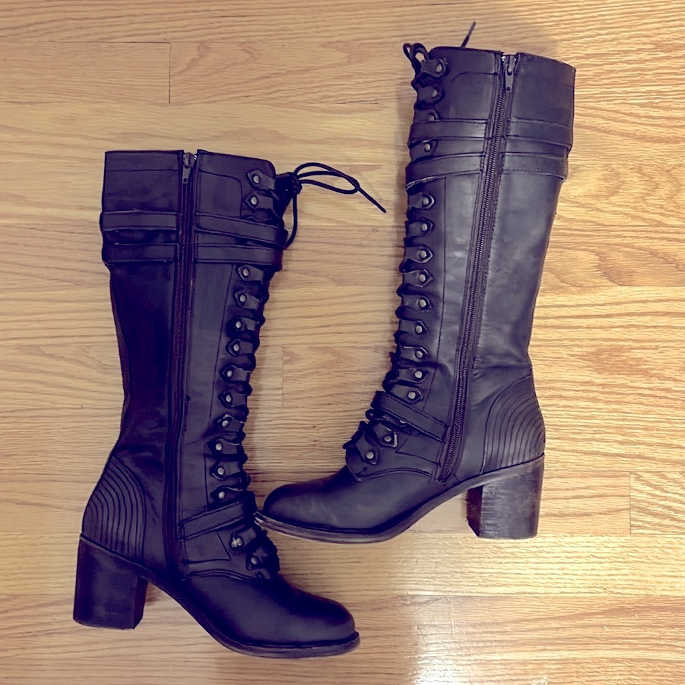 Chocolate Brown Lace Up Boots